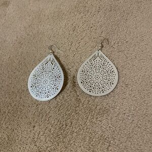 Intricate Silver Teardrop Earrings